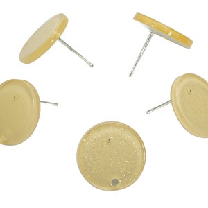Acrylic Round Earring Stud – Acrylic Circle Earring Post - 316 Stainles Steel Stud - Jewelry Supplies - 15.46x15.46x2.31mm - AC2426H