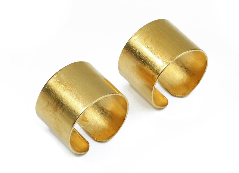 Brass Adjustable Ring Charms Raw Brass Wide Ring Tapered Etsy