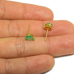 Brass Teardrop Earring - Brass  Zircon Earring Stud - Delicate Jewelry - Colorful Gemstone Stud - 18k Real Gold Plated - 7x5x4mm - RGP10317