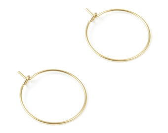 Boucle d’oreille en laiton Hoops - Raw Brass Ear Wire 20 - Geometric Earring Findings - Fournitures de bijoux - 20x20x0,7mm - PP1501