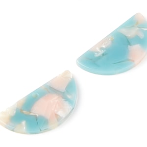 Acetate Semicircle Charms - Semicircle Pendant -  Earring Findings - Jewelry Supplies - Color Code: A36 - 33.5x16.5x2.6mm - AC1006R