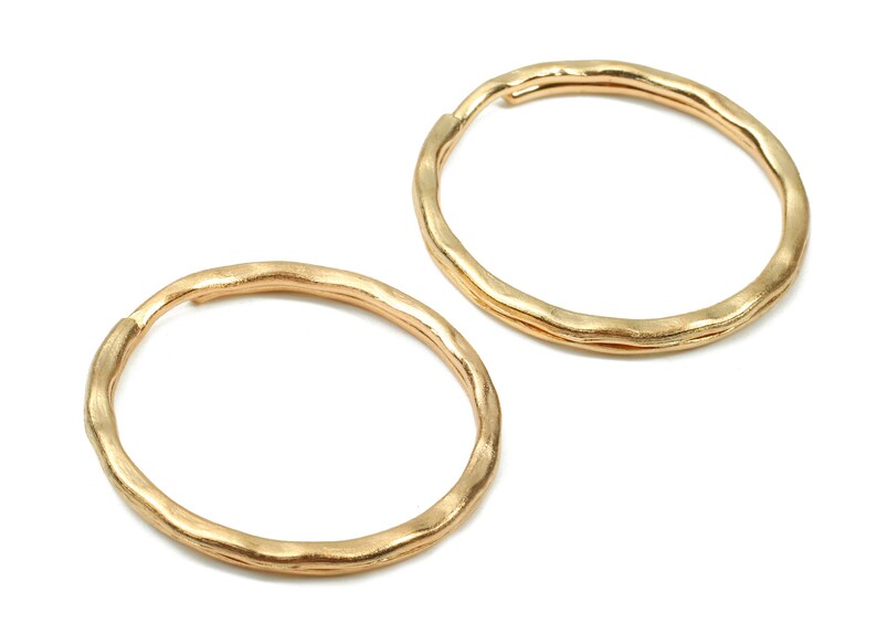 KC Gold Tone Metal Key Rings - Split Rings - Circle Key Rings - Keychain Connectors - Key Ring Findings - 27.64x27.64x1.5mm - PP2855KC image 2