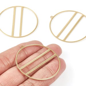Brass Round Connector - Circle Raw Brass Earring Findings - Jewelry Supplies - 45.22x43.2x1.15mm - PP2117 image 1