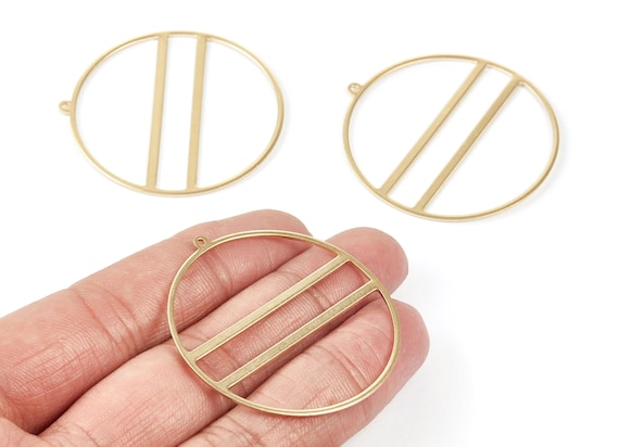 Brass Round Connector - Circle Raw Brass Earring Findings - Jewelry Supplies - 45.22x43.2x1.15mm - PP2117