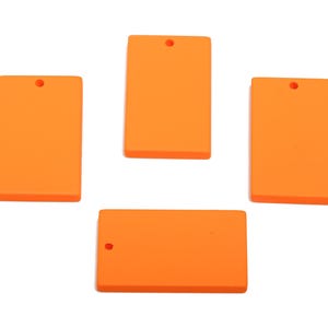Colgante rectangular acrílico para pendientes - Colgante geométrico rectangular naranja mate - Fabricación de joyas - Código de color: A1056 - 29,7 x 15,8 x 3 mm - AC3677-A1056 imagen 4