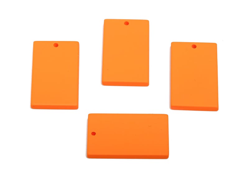 Colgante rectangular acrílico para pendientes - Colgante geométrico rectangular naranja mate - Fabricación de joyas - Código de color: A1056 - 29,7 x 15,8 x 3 mm - AC3677-A1056 imagen 4