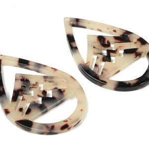 Acetate Drop Charms - Blonde Tortoise Shell Earrings - Drop Earrings and Pendant - Color Code: A07 - 49.08x32.01x2.67mm - AC1712-A07