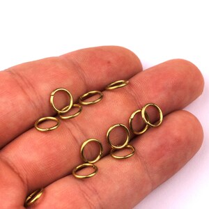 Brass Open Jump Rings - 8x1mm - Raw Brass Jump Rings - Not Soldered - Jewellery Making Supplies - 8x1mm - PP1109