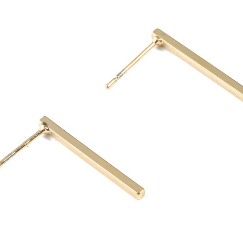 Brass Rectangle Bar Stud Brass Flat Bar Earring Posts & Ear Etsy