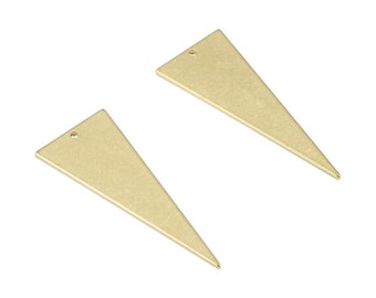 Personalisierter Stempelrohling - Messing Dreieck Ohrring Charms - Roh Messing Dreieck Anhänger - Ohrringe - 37,4x14,98x0,79mm - PP3348