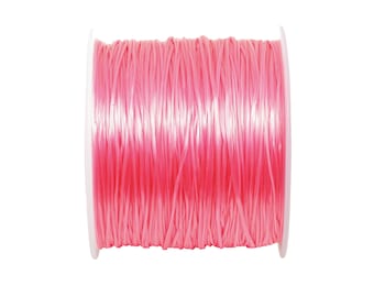 Hilo elástico de 0,6 mm - Cordón elástico para manualidades, 60 m/rollo - Elástico rosa para bisutería y joyería - Cordón elástico para costura y manualidades - TH1118