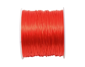 0.6mm Elastic Thread - Elastic Cord for Crafts 60m/Roll - Red Beading and Jewelry Making Elastic - Elastic Sewing Craft Cord - TH1107