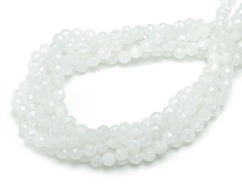 Blue Moonstone Round Beads 4mm - 15.5 inch - Faceted Round Gemstone Beads - Natural Stone Beads  - 4x4mm - NS1523