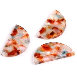 Charms halve cirkel acetaat - hanger halve cirkel - oorbellen - Sieradenbenodigdheden - Kleurcode: A95 - 33,5 x 16,5 x 2,6 mm - 1006L afbeelding 3
