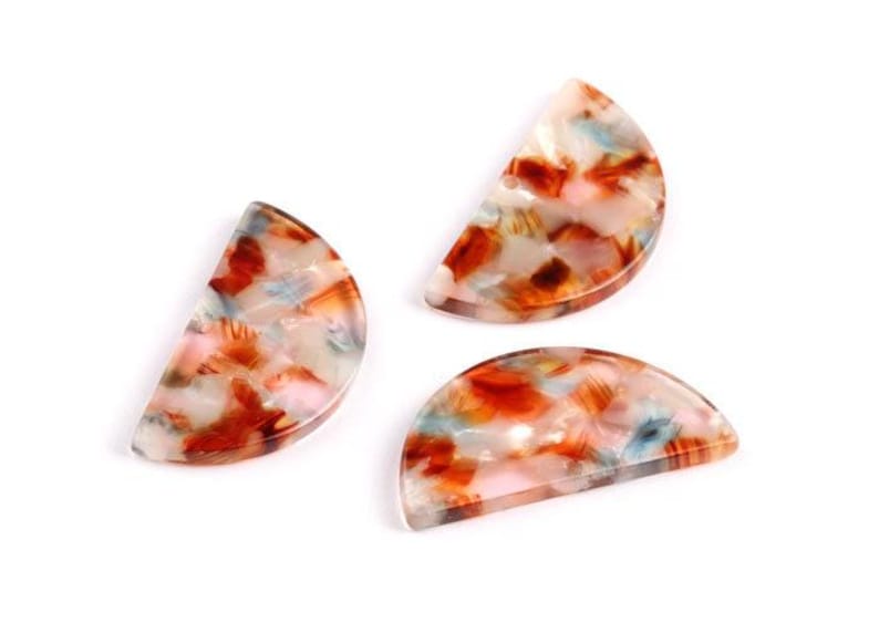 Charms halve cirkel acetaat - hanger halve cirkel - oorbellen - Sieradenbenodigdheden - Kleurcode: A95 - 33,5 x 16,5 x 2,6 mm - 1006L afbeelding 3