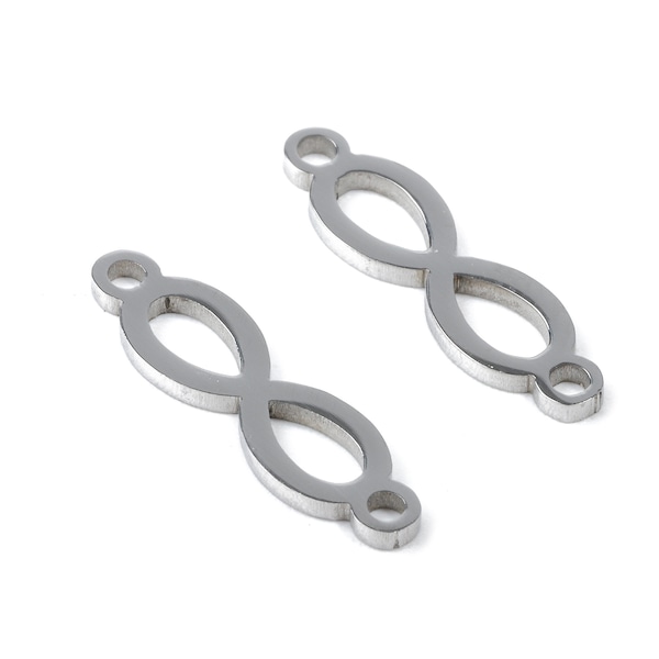 Stainless Steel Infinity Connector - Infinity Earrings Charms and Pendant - Bracelet Pendant - 16.99x4.56x0.93mm - SS1150