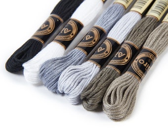 Embroidery Floss Set - 6 Skeins of 8 meters - Embroidery Thread - Cross Stitch Floss - Embroidery Accessories - HM1014