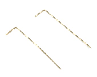 Brass Wire Ear Hook - Raw Brass Geometric Earring Wires - Perfect For VINYL Heishi Beads Clay Disc - Jewelry Supplies - 50x10x0.7mm - PP3560