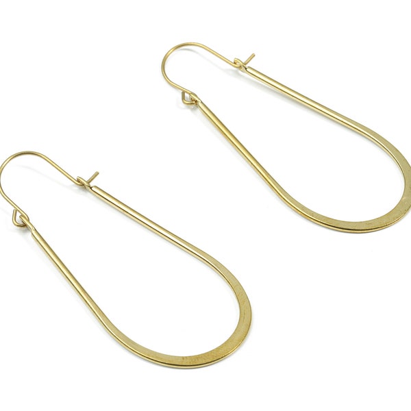 Brass Hammered Drop Earring Wire - Raw Brass Drop Ear Wire - Earring Findings - Jewelry Supplies - 55.47x23.35x1.47mm - PP3191