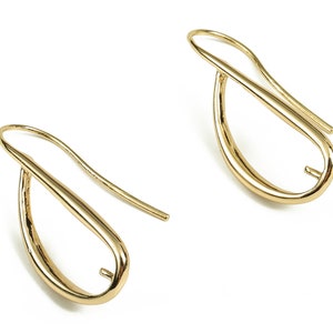 Gold Plating Earring Hooks Wire Hooks Open Loop 18K Real Gold Plated Brass  Jewelry Making Supplies 15.4x12.75x0.72mm RGP3963G 