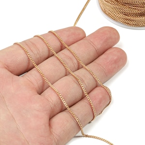 Brass Faceted Curb Chain - Raw Brass Soldered Curb Chain - Jewellery Making - 0.09&quot; x 0.06&quot; x 0.04&quot;- CC1173