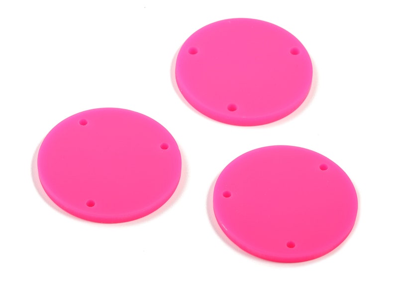Matte Circle Earring Charms AC1887A 3 Holes Color Code:A472-25.77x25.77x2.29mm Acrylic Round Earring Connector Jewelry Supplies