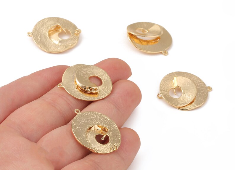 26.66x23.17x0.94mm Brass Snail Earring Charms Brass Snail Earring Pendant RGP1083 18K Real Gold Plated Brass Jewelry Supplies