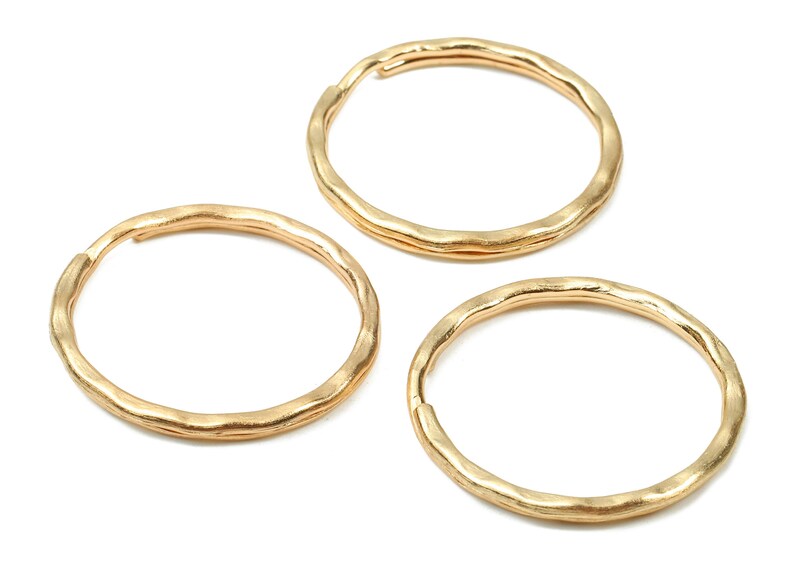 KC Gold Tone Metal Key Rings - Split Rings - Circle Key Rings - Keychain Connectors - Key Ring Findings - 27.64x27.64x1.5mm - PP2855KC image 3
