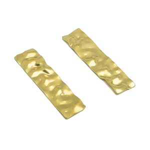 Hammered Rectangle Earring Charm - Raw Brass Wavy Textured Earring Charm - Geometry Earring Charm - Rectangle Charm - 59x14x1mm - PP9444