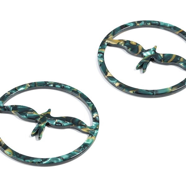 Acetate Swallow Earring Hoop - Bird Hoop Earring Charm and Pendant- Jewelry Supplies - Color Code:A458 - 50.33x50.33x2.48mm - AC1869-A458