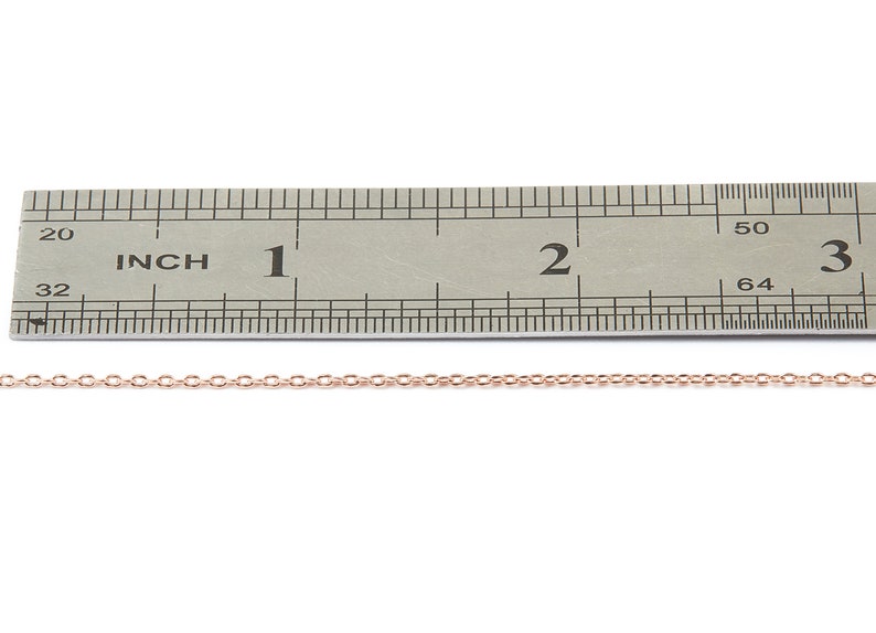 Faceted Soldered Flat Cable Chain 18k Real Gold Plated Rose Etsy