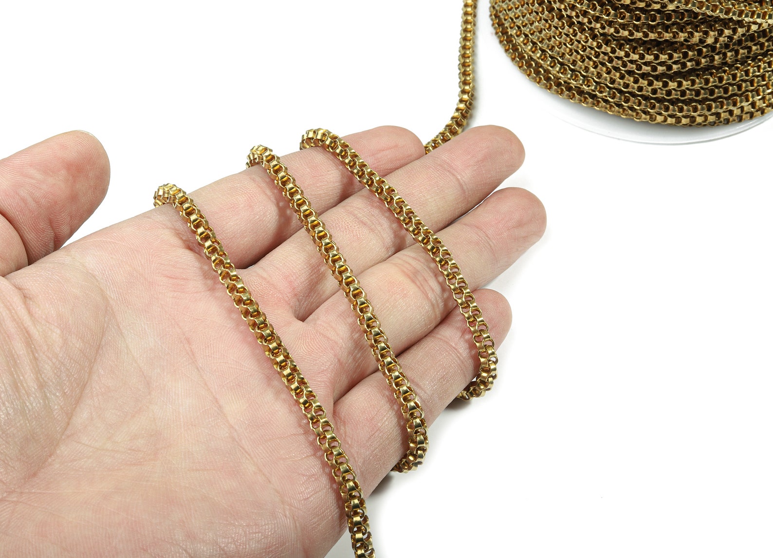 4.0 Raw Brass Chain Soldered Links for Necklace Bracelet Etsy