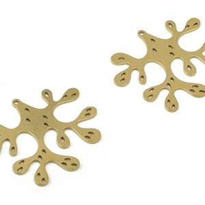 Messing onregelmatige earring charmes - ruwe messing onregelmatige hanger - earring bevindingen - diy sieraden maken benodigdheden - 26.02x30.27x0.69mm - PP4604