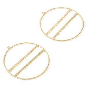 Brass Round Connector - Circle Raw Brass Earring Findings - Jewelry Supplies - 45.22x43.2x1.15mm - PP2117 image 2