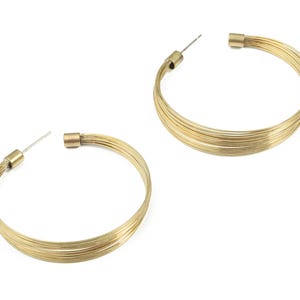 Örhängesstift i rå mässing med öppen C-ring – Smyckestillbehör i rostfritt stål (46x5,4 x 4 mm) PP3327 bild 2
