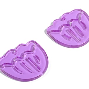 Acrylic Geometric Earring Charm - Purple Wavy Earrings - Earring Findings - Jewelry Supplies - Color Code:A480 - 28.86x24.4x2.88mm - AC1922C