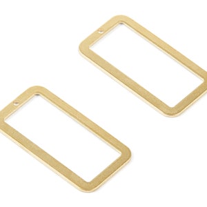 Brass Rectangle Charms - Rectangle Raw Brass Pendant - Brass Earring Findings - Jewelry Supplies - 31.1x16.27x0.8mm - PP1898