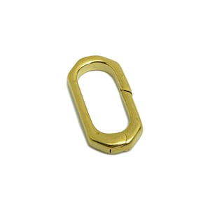 Brass Carabiner Clasp - Raw Brass Connector Clasp - Brass Oval Carabiner Link - Keychain Link Component - DIY Clasp - 20x10x3mm - PP10844