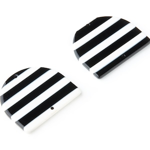 Acetate Acrylic Charms Two Hole - D Shaped Pendant- Acetate Tortoise Shell Charm - Color Code: A64 - 33.43x29.25x2.84mm - AC1634A-A64