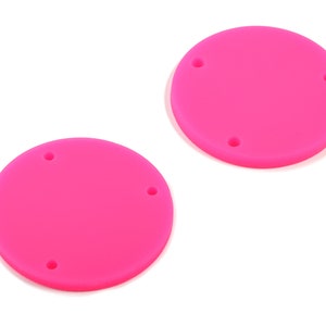 Acrylic Round Earring Connector - Matte Circle Earring Charms - Jewelry Supplies - 3 Holes - Color Code:A472 - 25.77x25.77x2.29mm - AC1887A