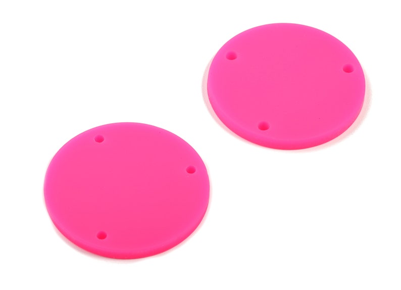 Matte Circle Earring Charms AC1887A 3 Holes Color Code:A472-25.77x25.77x2.29mm Acrylic Round Earring Connector Jewelry Supplies