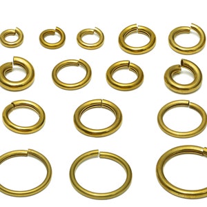 Brass Jump Rings - Brass Open Jump Rings - Raw Brass Jump Ring Findings - Not Soldered - Brass Thick Jump Ring- Jewelry Supplies
