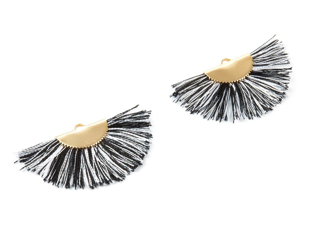 18K Real Gold Plated Brass Earrings - Fringe Tassel on A Brass Findings ...