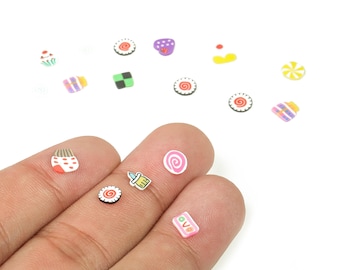 Mix Polymer Clay Wall Hanging - Candy and Cake Clay Slices - Sprinkles Polymer Clay Slices –DIY Polymer Clay - 5.66x4.06x0.74mm - PC2307