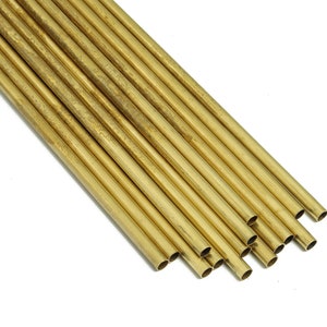 Round Brass Himmeli Tubes - Raw Brass Himmeli DIY Tube Beads - Circle Pipes for Geometric Shapes - For Air Plants -3.5x0.2x150mm- PP4571-150