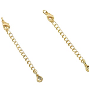 Extender Curb Chain - Zircon Extender Safety Clasp - Drop Lobster Clasp - Extension Chain - Parrot Clasp - 61.9x5.3x2.5mm - RGP5730