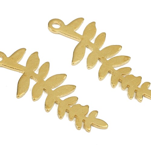 Brass Leaf Charms Raw Brass Leaf Earrings and Pendant Etsy