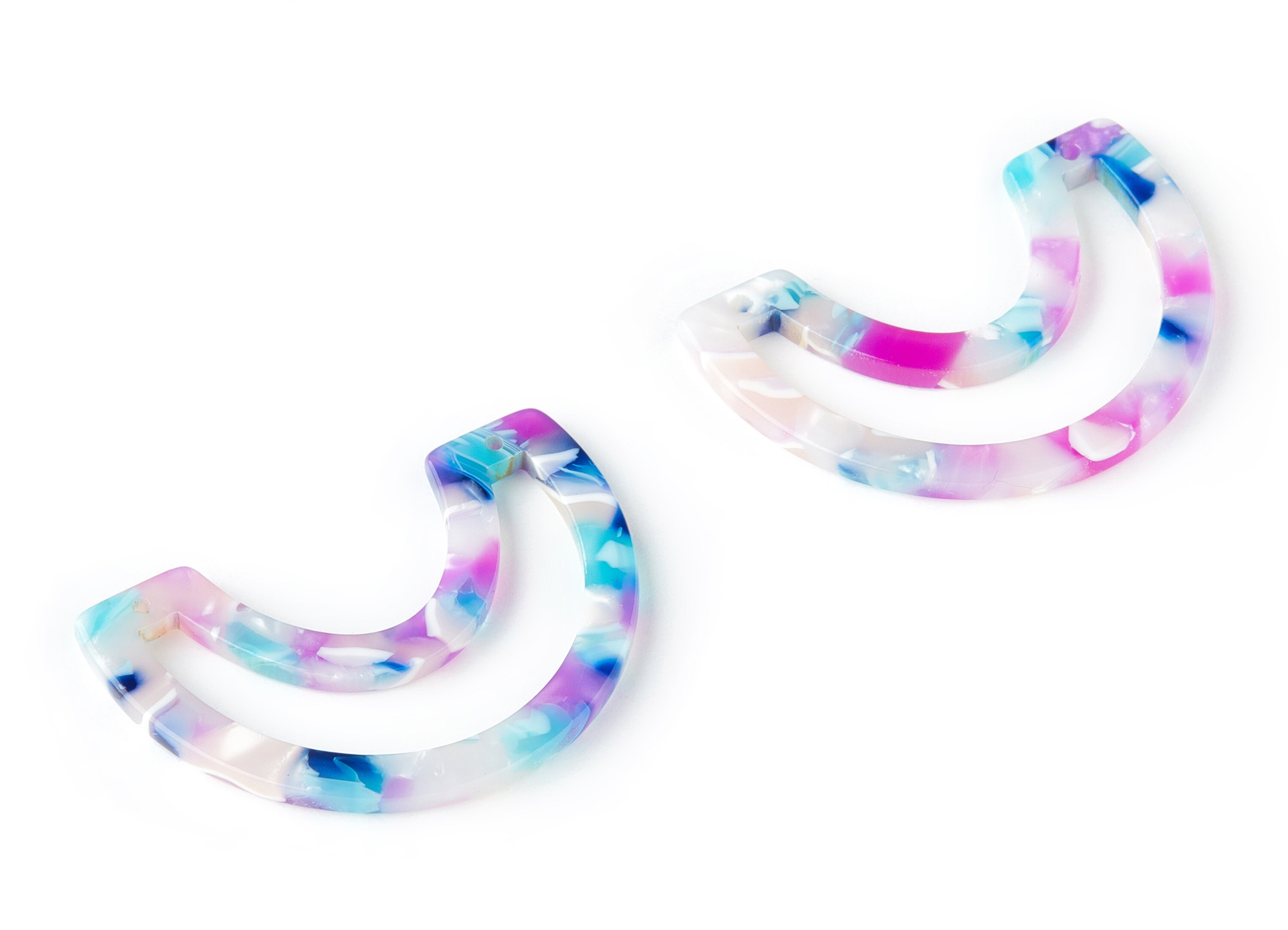 Acetate Moon Earring Charms - Moon Pendant - Earring