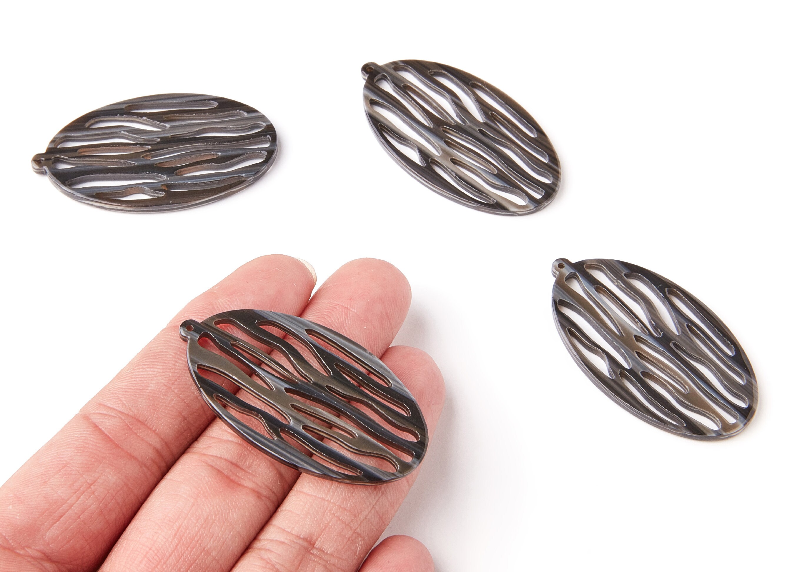 ハンドメイドアクセサリーあこ Acetate Oval Earring Charms - Acrylic Oval Pendant - Earring