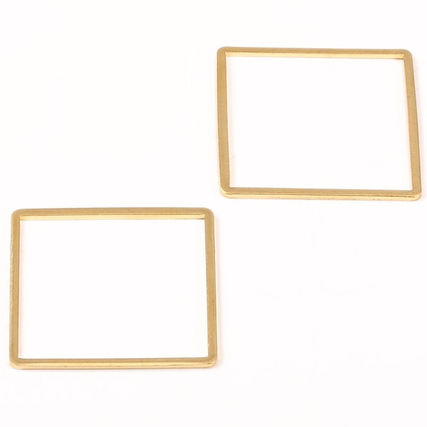 Brass Square Charms - Raw Brass Square Earrings and Pendant - Earring Findings - Jewelry Supplies - 30.33x30.33x1.02mm - PP2189